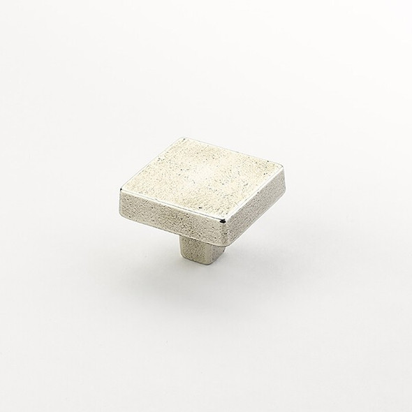 Knob, Square, Polished White Bronze, 1-3/4in dia (SCH-815-PWB)