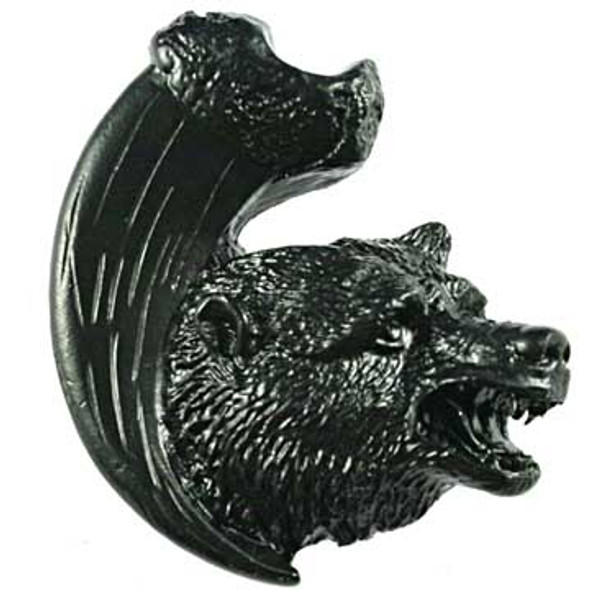 Bear with Claw Knob - Right Facing - Black (SIE-681268)