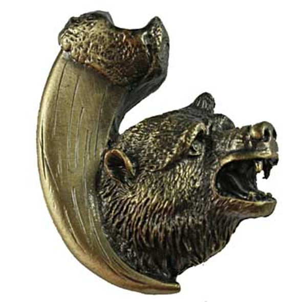 Bear with Claw Knob - Right Facing - Antique Brass (SIE-681269)