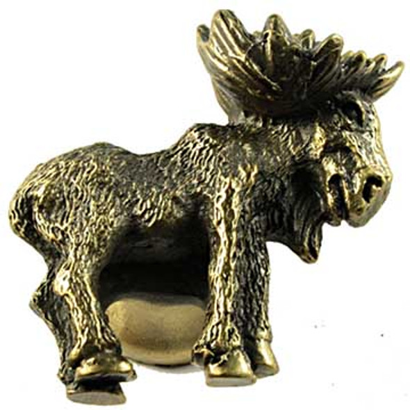 Realistic Moose Knob - Right Facing - Antique Brass (SIE-681376)