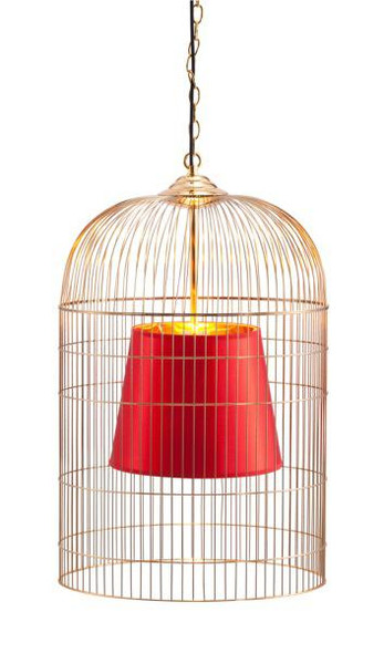 Ceiling Lamps - Luncheon Ceiling Lamp Large in Gold & Red (50173)