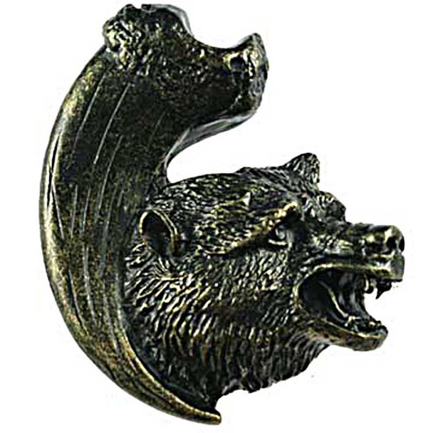 1-3/4" Bear with Claw Right Facing Knob - Bronzed Black