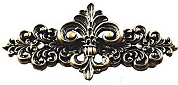 3" CTC Fleur De Lis Pull - Antique Brass