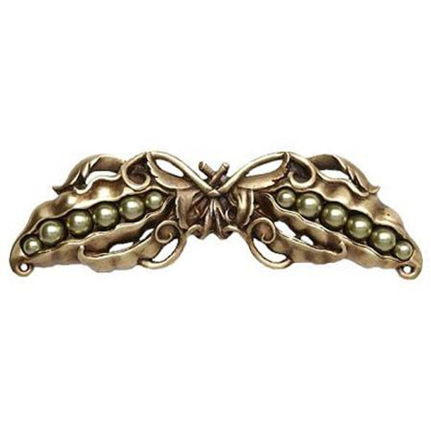 3" CTC Pearly Peapod Pull - Antique Brass