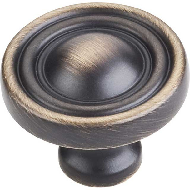 1-3/8" Dia. Bella Round Knob - Antique Brushed Satin Brass