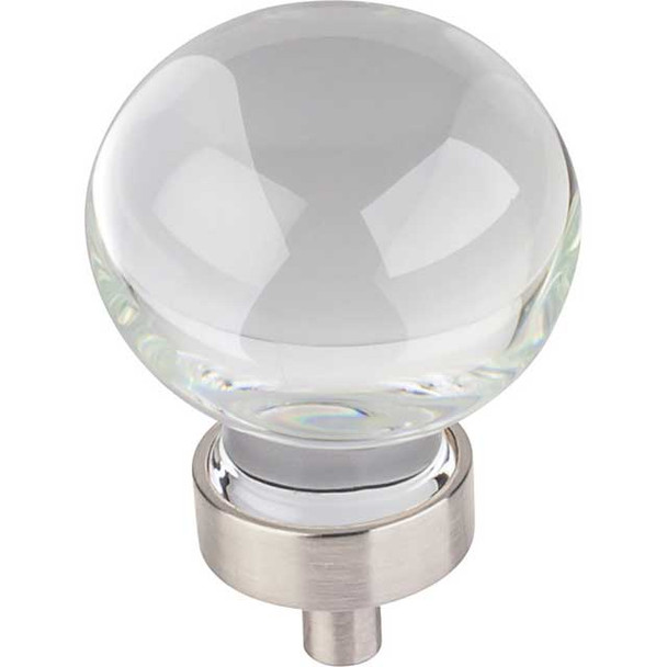 1-3/8" Dia. Harlow Glass Sphere Knob - Satin Nickel