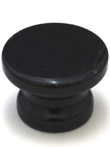 1-3/8" Dia. Round Marble Cabinet Knob - Black