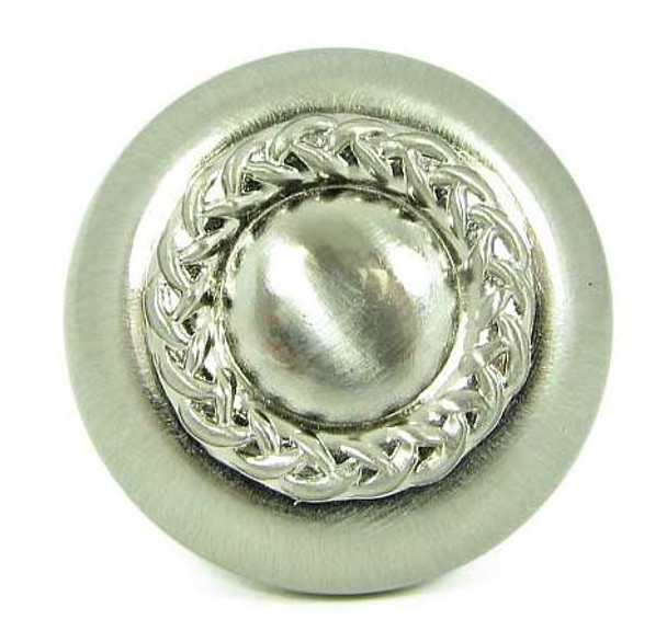 1-1/4" Dia. Round Rope Knob - Satin Nickel