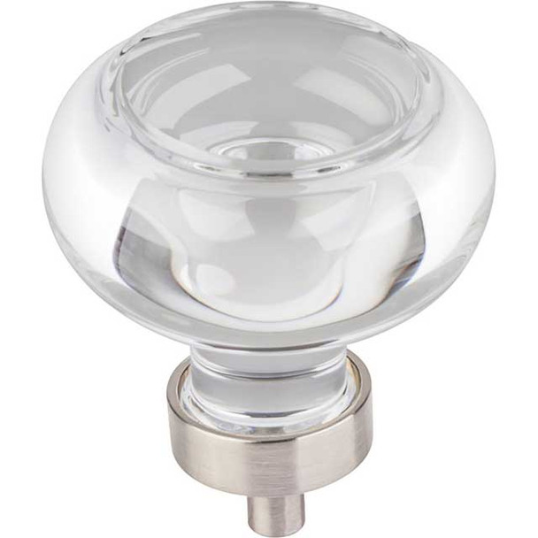 1-3/4" Dia. Harlow Glass Round Knob - Satin Nickel