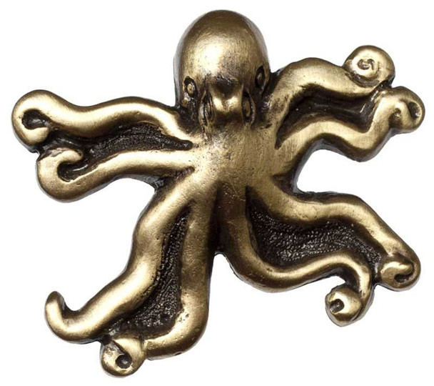 1-7/8" Octopus Knob - Antique Brass