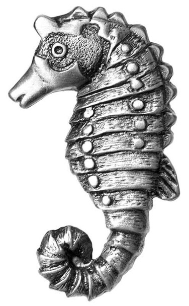 2-1/2" Sea Horse Knob - Pewter