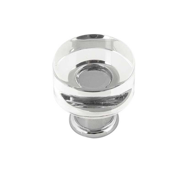 1" Dia. Midway Round Knob - Crysacrylic with Chrome