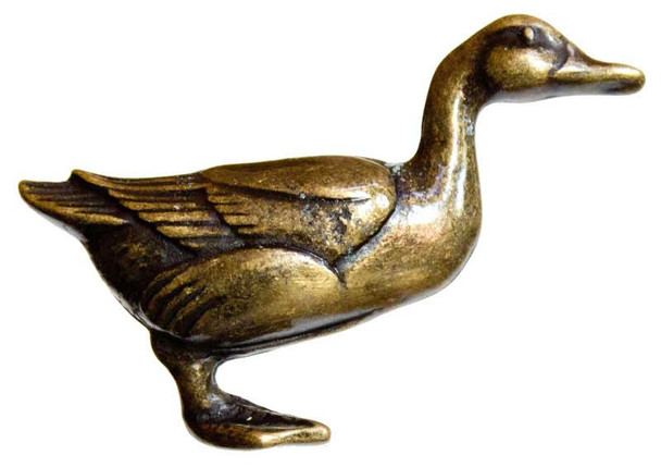3" Duck Knob - Antique Brass