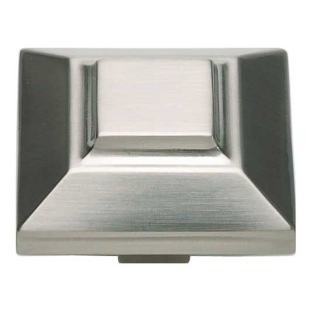 1-1/2" Square Trocadero Knob - Brushed Nickel