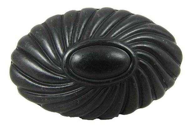 1-5/8" Sienna Oval Knob - Black Antique