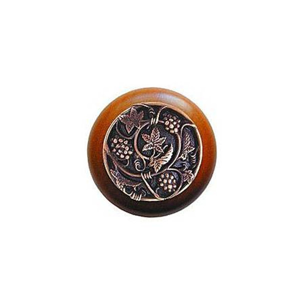 1-1/2" Dia. Grapevines / Cherry Knob - Antique Copper