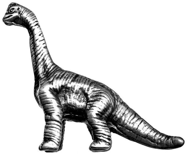 2-1/4" Brachiosaurus Dinosaur  Left Facing Knob - Pewter