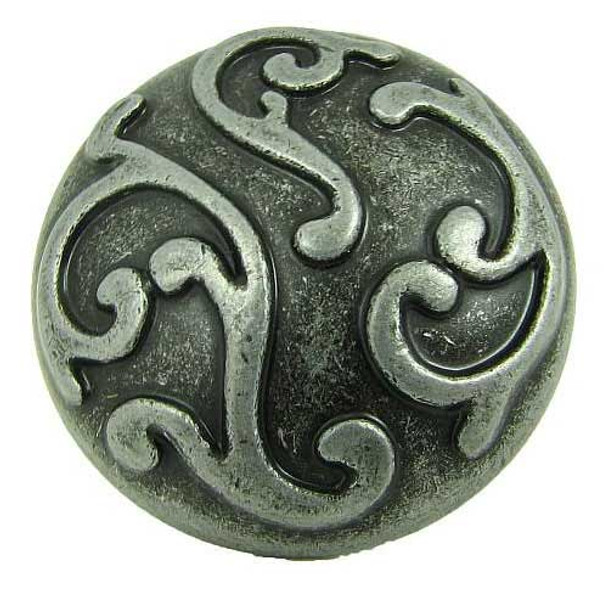 1-1/8" Dia. Round Ivy Knob - Swedish Iron