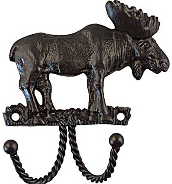 3-1/2" Moose Decorative Hook - Black