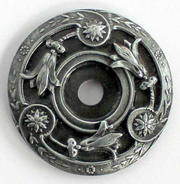 1-5/16" Dia. Jeweled Lily Backplate - Antique Pewter