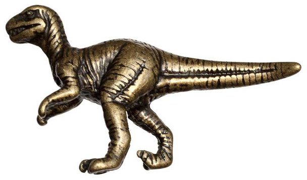 2-3/8" Tyrannosaurus Rex Dinosaur Knob - Antique Brass