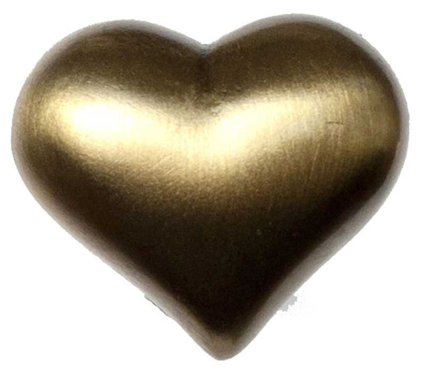 1-1/4" Large Heart Knob - Antique Brass