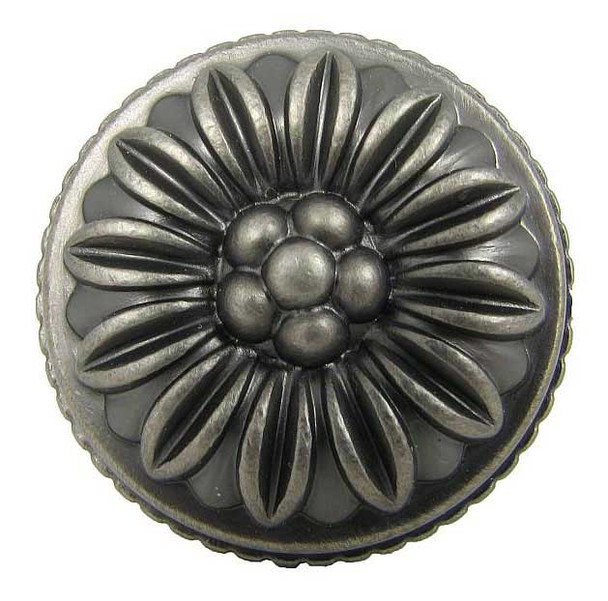 1-3/8" Dia. Round Dahlia Knob - Weathered Nickel