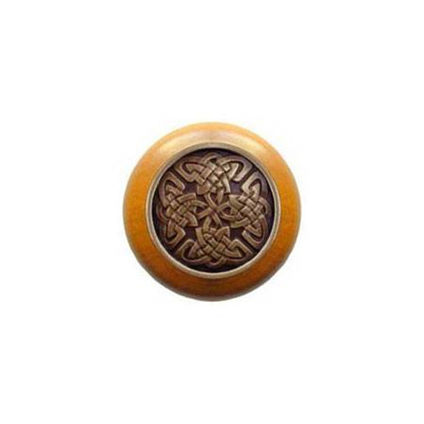 1-1/2" Dia. Celtic Isles / Maple Knob - Antique Brass