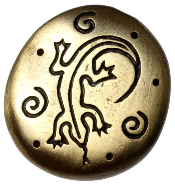 1" Southwest Gecko Knob - Antique Brass