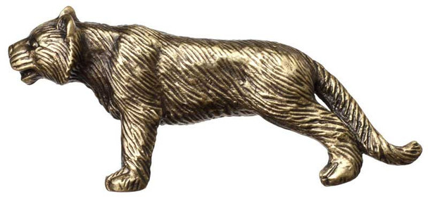 1-3/4" Mountain Lion Knob - Antique Brass