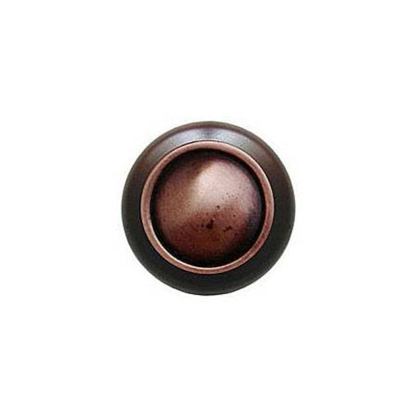 1-1/2" Dia. Plain Dome / Dark Walnut Knob - Antique Copper