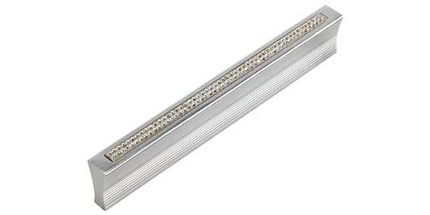 96mm CTC Inset Czech Crystal Thin Pull - Matte Chrome