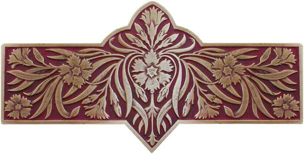 3" CTC Dianthus / Cayenne Pull - Antique Brass (Enameled)