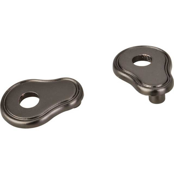 3" - 96mm Transition Pear Shaped Pull Escutcheon - Brushed Pewter