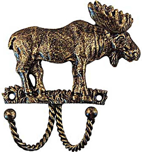 3-1/2" Moose Decorative Hook - Bronzed Black