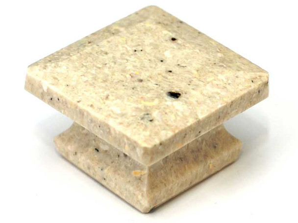 1-5/8" Square Marble Cabinet Knob - Beige