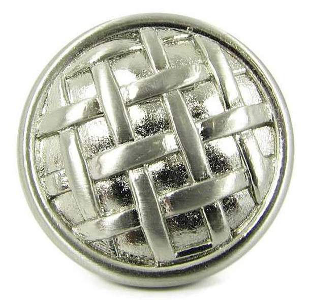 1-3/8" Dia. Round Basket Weave Knob - Satin Nickel