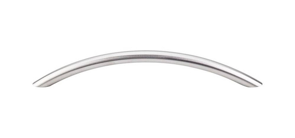 6-5/16" CTC Solid Bowed Bar Pull - Brushed Stainless Steel