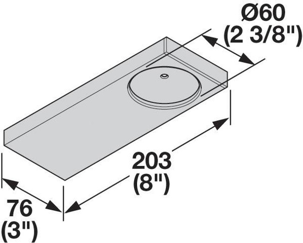 LOOX LED, 24V, 3010, surface mounted housing, aluminum, silver anodized, 200 x 75 x 15.8mm