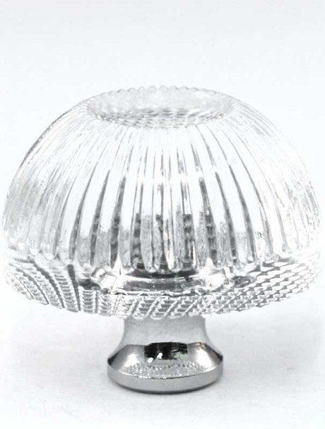 1-3/8" Dia. Grooved Round Crystal Knob