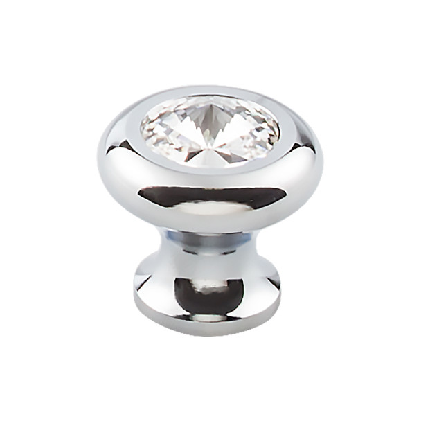 1-3/16" Crystal Clear Knob - Polished Chrome