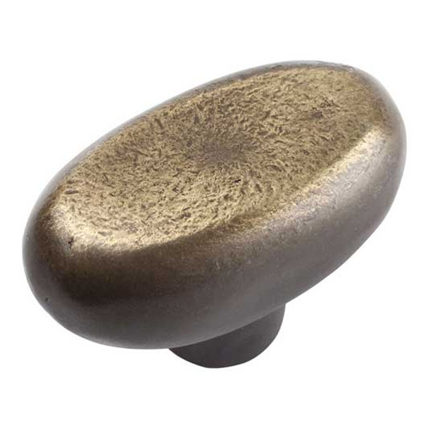 43mm Oval Distressed Knob - Antique Bronze