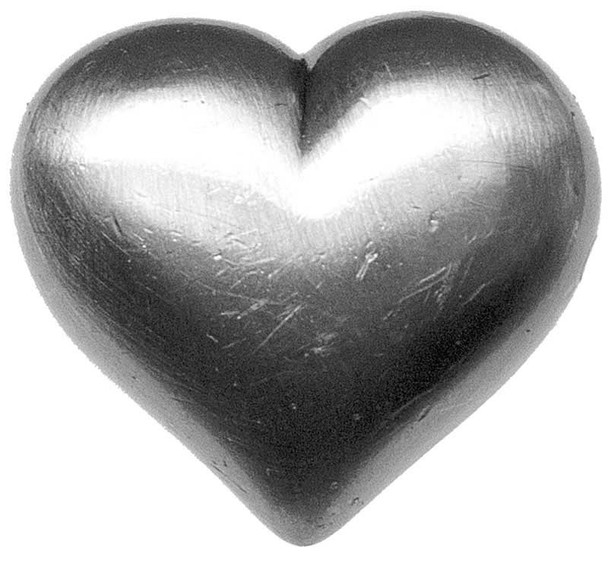 1" Kids Heart Knob - Pewter