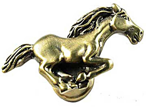 2-1/4" Stallion Right Facing Knob - Antique Brass