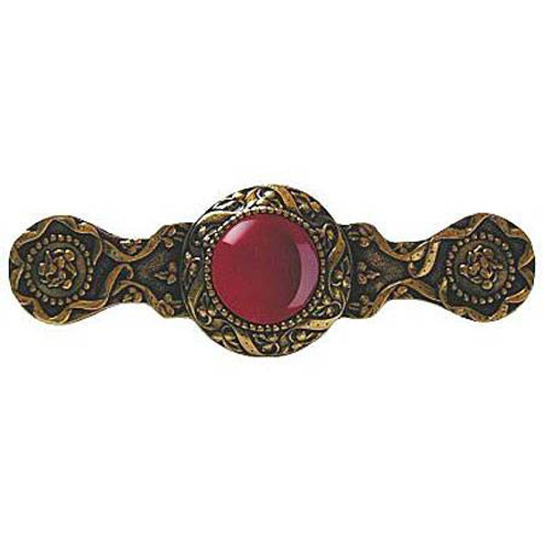 3" CTC Victorian Jewel / Red Carnelian Pull - 24K Gold Plate