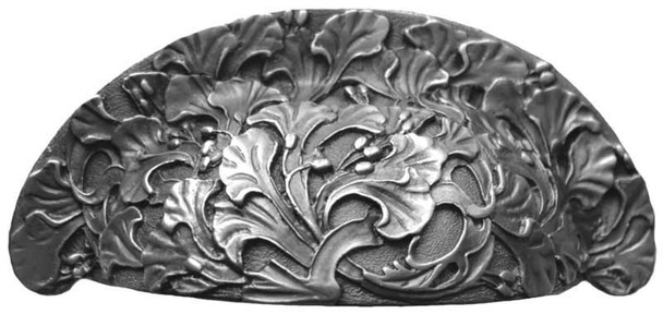 3" CTC Florid Leaves Cup Pull - Antique Pewter