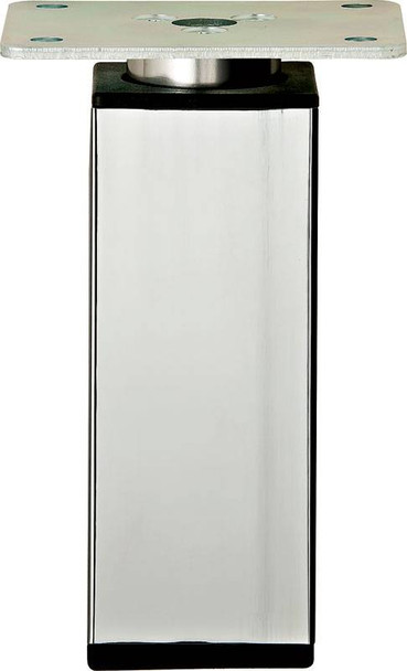 Top adjustable, square aluminum leg, 35 x 35 x 92mm, polished chrome