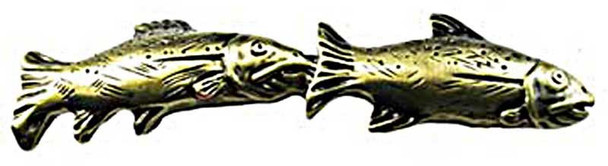 3" CTC Fish Pair Pull - Antique Brass