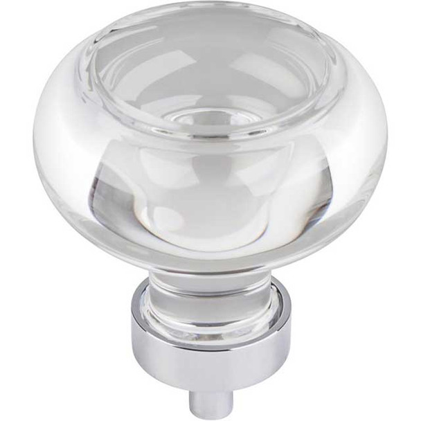 1-3/4" Dia. Harlow Glass Round Knob - Polished Chrome