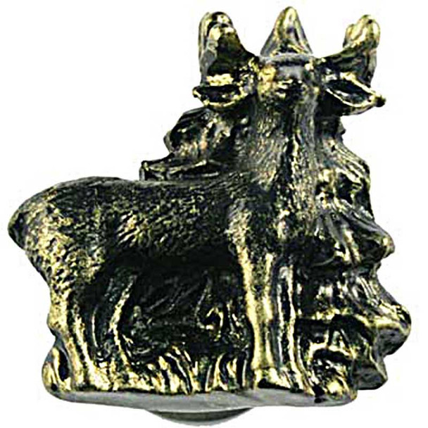 1-1/4" Standing Deer Knob - Bronzed Black